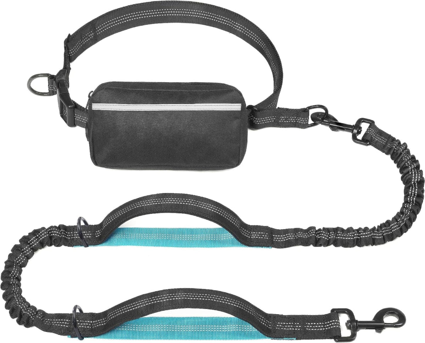 Hands-Free Dog Leash – Bungee, Dual Handles & Storage Pouch for Medium Dogs (8–25 lbs)