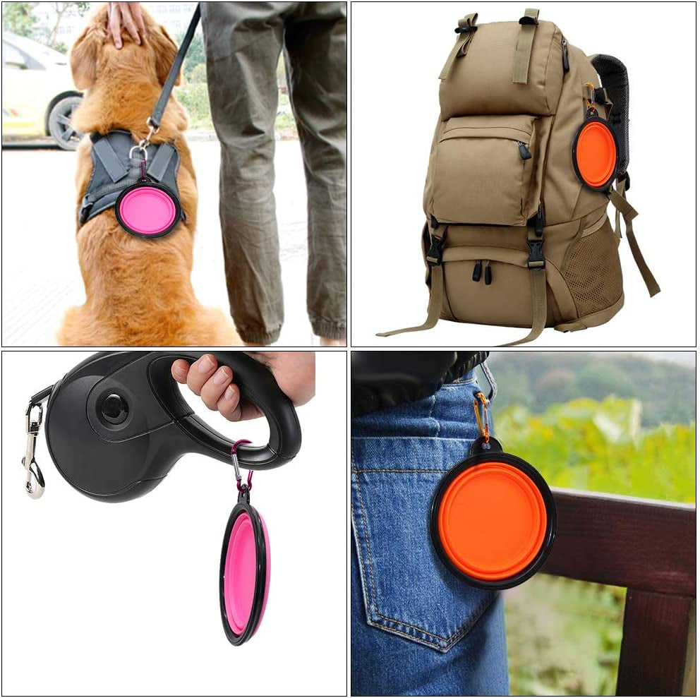 Collapsible Dog Bowls – 2-Pack Portable Pet Feeding & Watering Dishes with Carabiners