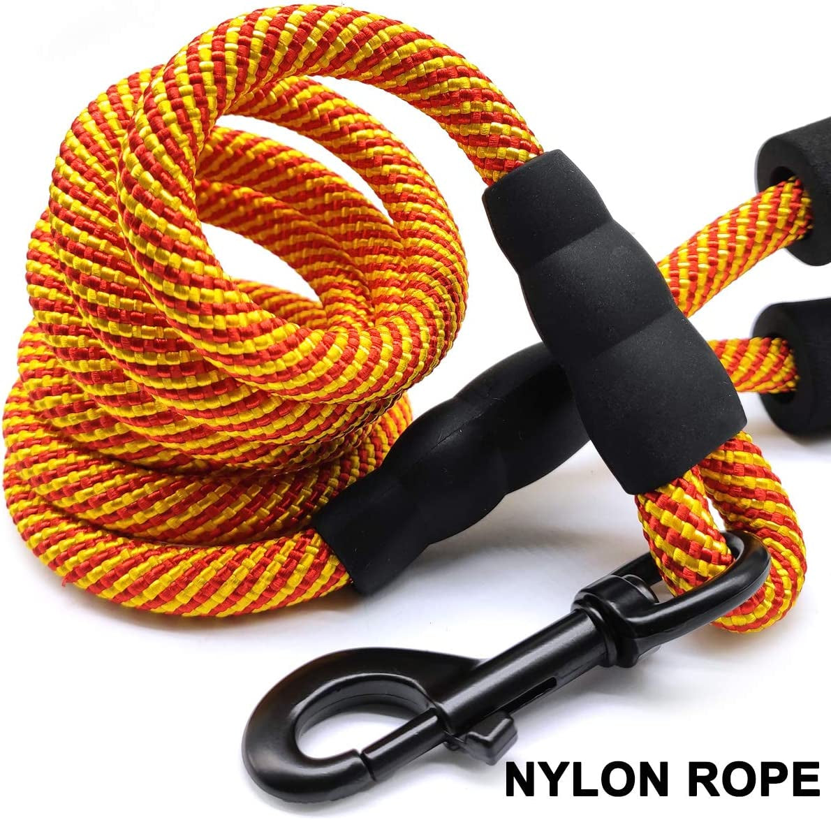 Heavy Duty Nylon Dog Leash – 6 ft Rope Leash with Padded Handle for Large & Medium Dogs 