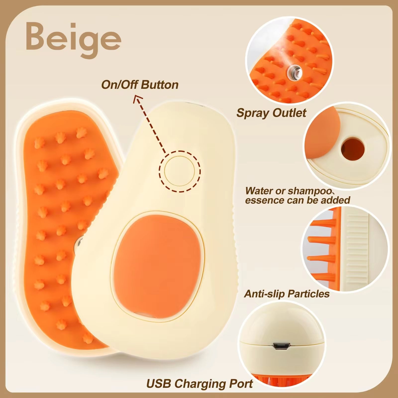3-in-1 Pet Grooming Brush – Electric Spray Hair Removal Comb & Massage Brush for Cats and Dogs