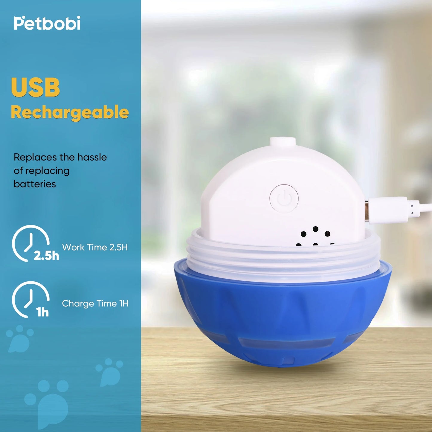Interactive Dog Toy Ball – Rolling LED Ball for Medium & Large Dogs, USB Rechargeable