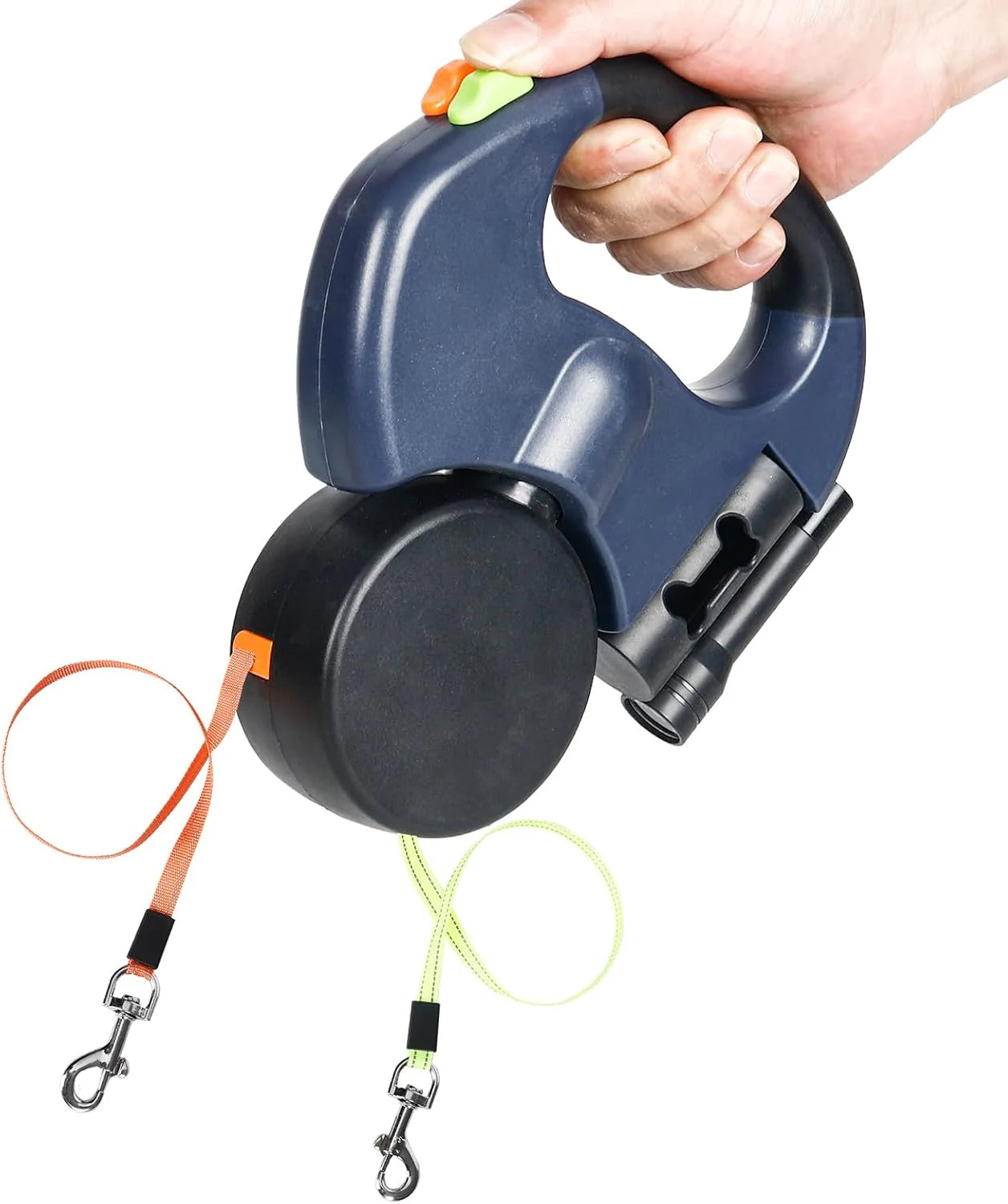 Double Dog Retractable Leash – Reflective 360° Swivel Lead for Easy Walks