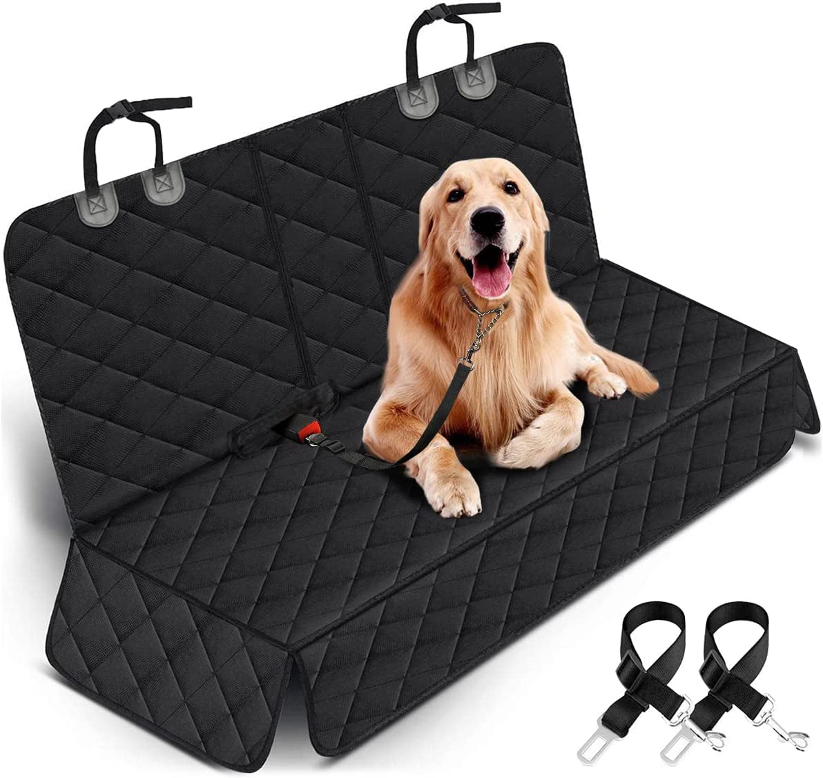Dog Car Seat Cover – Waterproof, Non-Slip Back Seat Protector with Armrest Fit for Cars, Trucks & SUVs