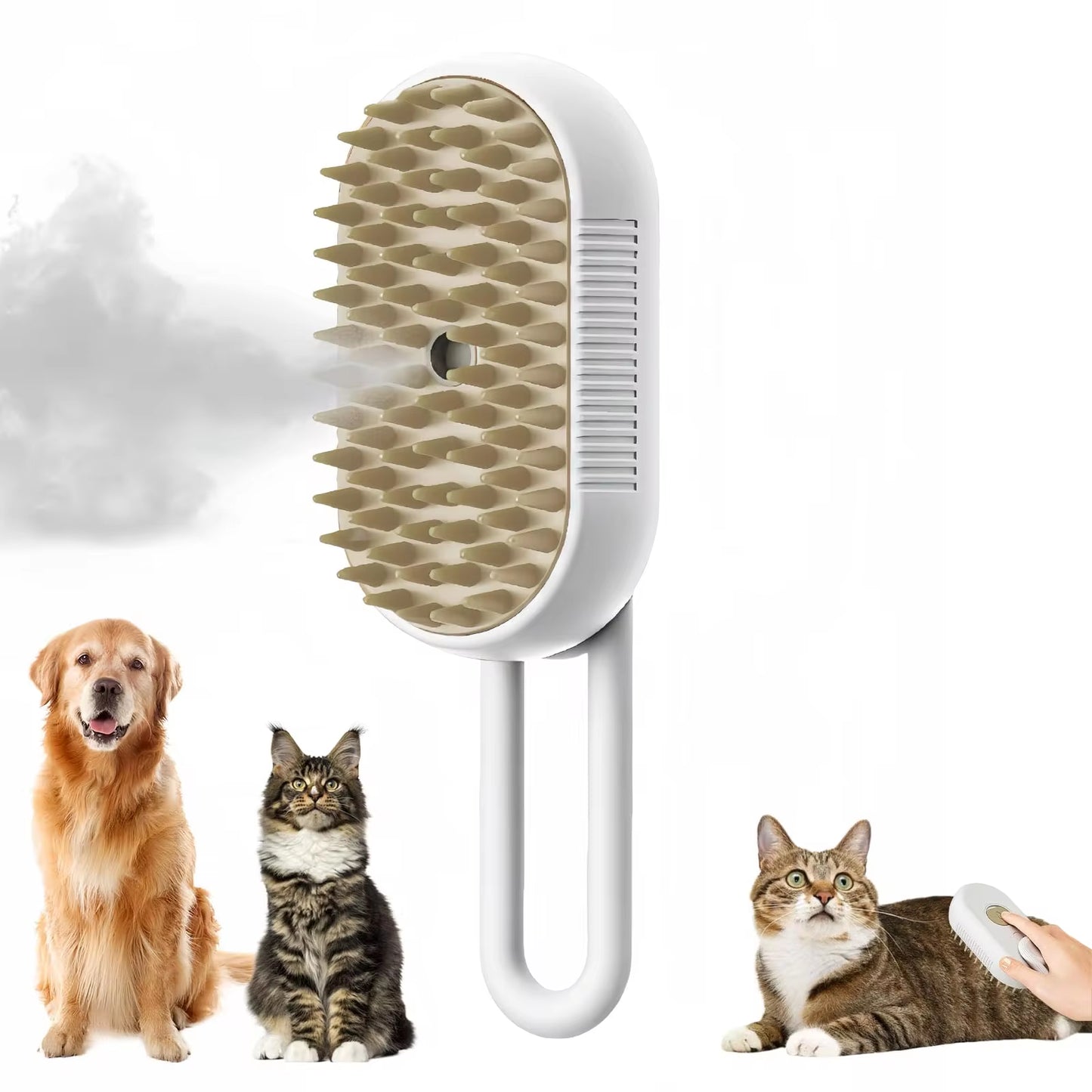 3-in-1 Pet Grooming Brush – Electric Spray Hair Removal Comb & Massage Brush for Cats and Dogs