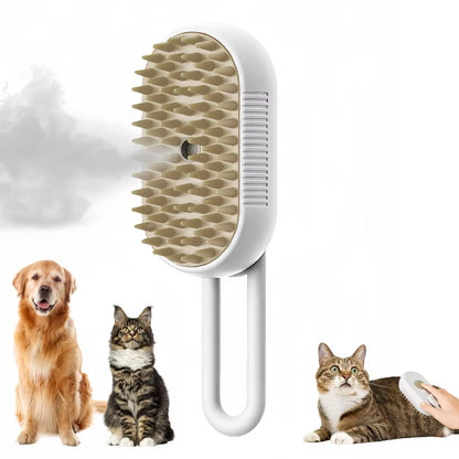 3-in-1 Pet Grooming Brush – Electric Spray Hair Removal Comb & Massage Brush for Cats and Dogs