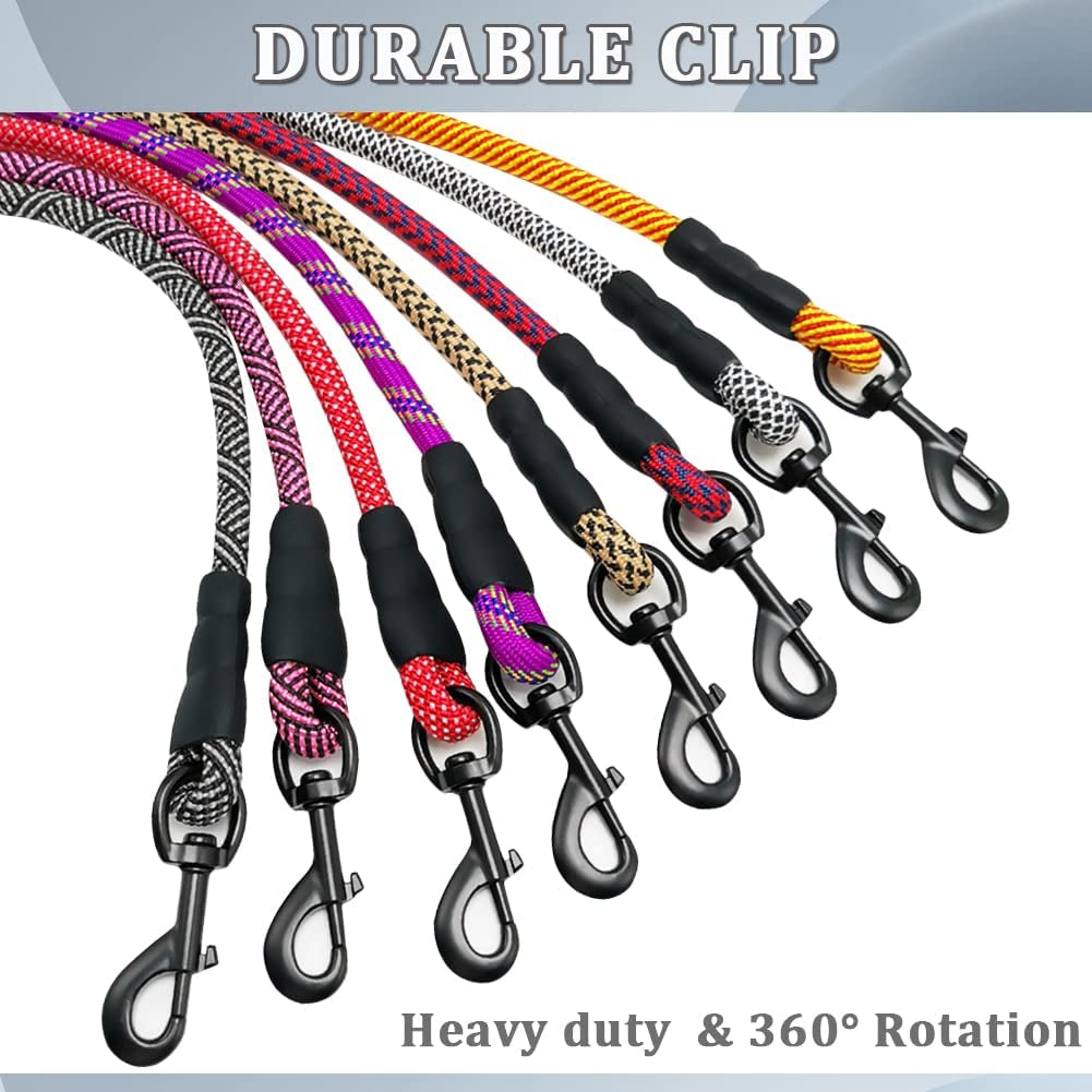 Heavy Duty Nylon Dog Leash – 6 ft Rope Leash with Padded Handle for Large & Medium Dogs 