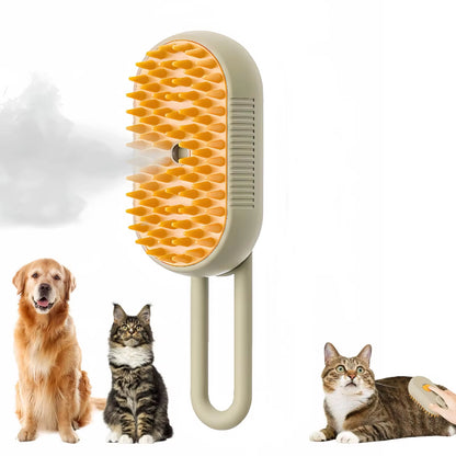 3-in-1 Pet Grooming Brush – Electric Spray Hair Removal Comb & Massage Brush for Cats and Dogs
