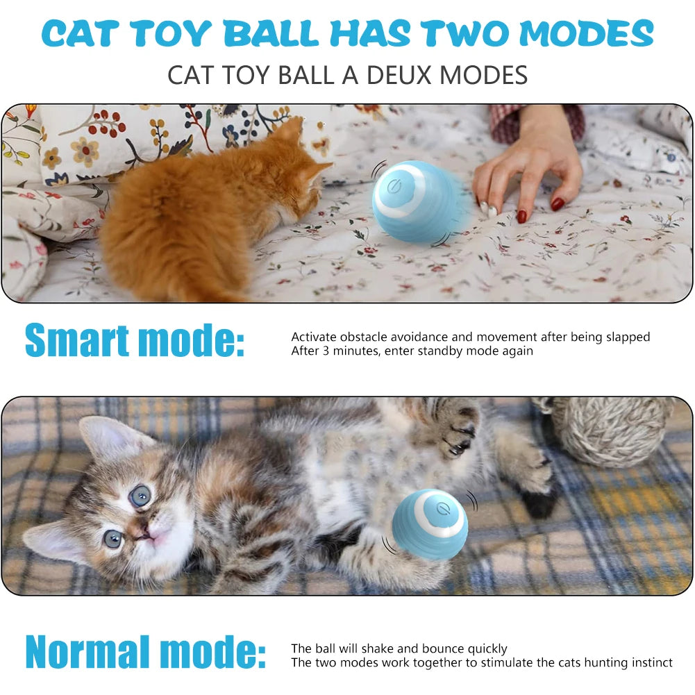 Automatic Rolling Ball Toy for Cats – Interactive Smart Cat Toy with Rotating Motion