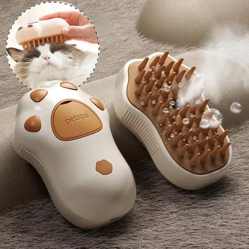 3-in-1 Pet Grooming Brush – Electric Spray Hair Removal Comb & Massage Brush for Cats and Dogs